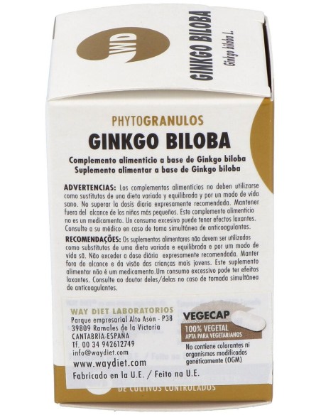Waydiet Natural Ginko Biloba Phytogranulos 45Caps
