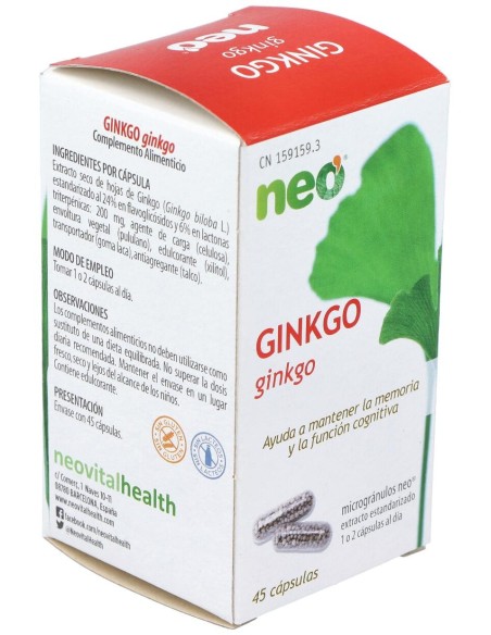 Ginkgo Biloba Microgranulos Neo 45Cap.
