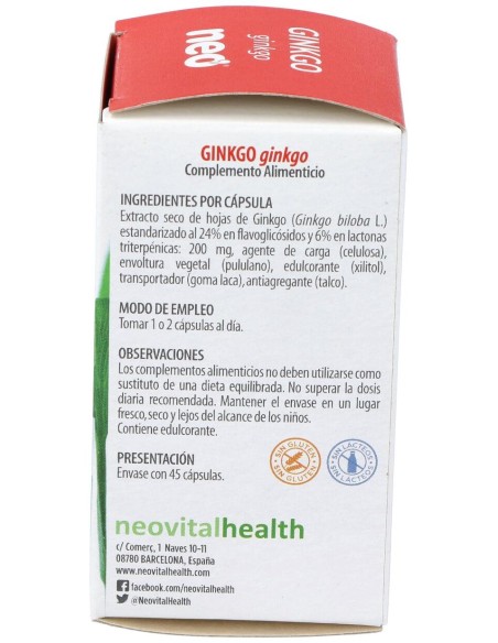 Ginkgo Biloba Microgranulos Neo 45Cap.
