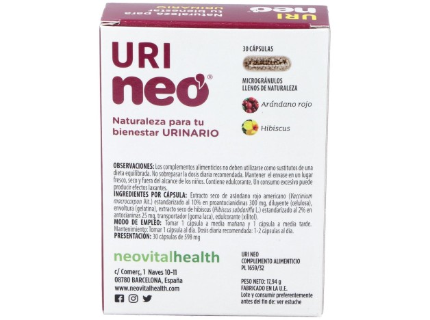 Uri-Neo® Arándano Rojo 500Mg 30Cáps