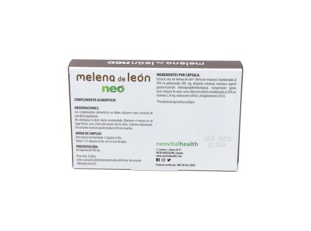 Neovital Health Melena De Leon Neo 60Cáps