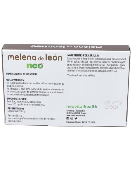 Neovital Health Melena De Leon Neo 60Cáps