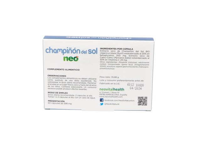 Neovital Health Champiñón Del Sol Neo 60Cáps