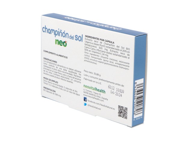 Neovital Health Champiñón Del Sol Neo 60Cáps