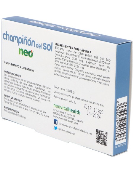 Neovital Health Champiñón Del Sol Neo 60Cáps
