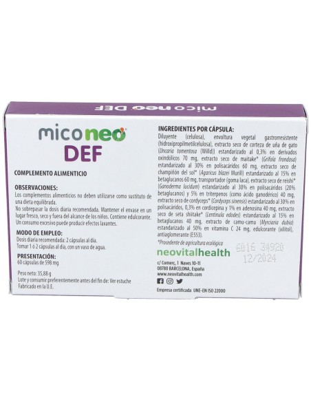Neovital Health Mico Neo Def 60Cáps