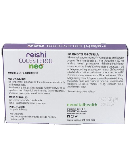 Reishi Colesterol Neo 30Cap.