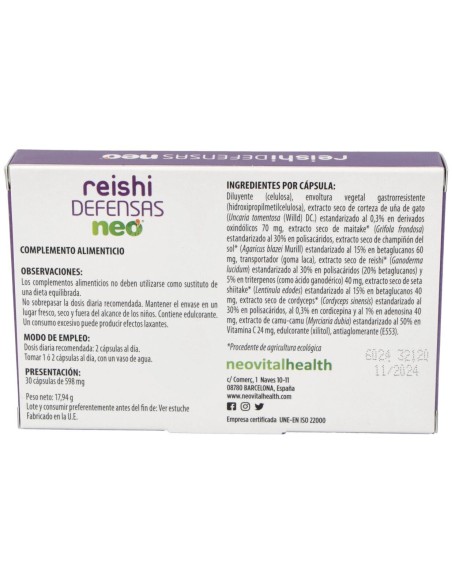 Reishi Defensas Neo 30Cap.