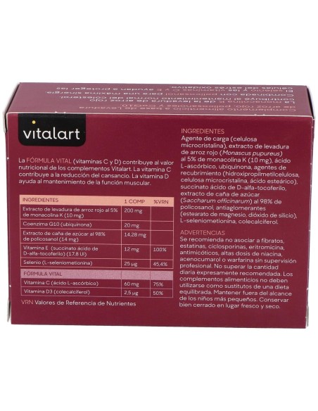 Vitalart Levadura De Arroz Rojo Con Q10 60Comp.