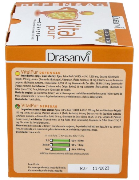 Drasanvi Vitalpur Jalea Real Defensas 15Ml 20Uds