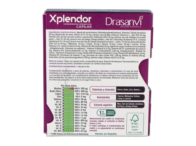 Drasanvi Anticaida Xplendor Capilar 24 Capsulas