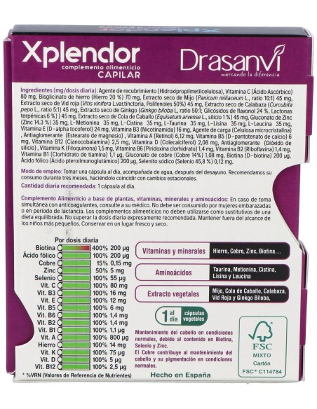 Drasanvi Anticaida Xplendor Capilar 24 Capsulas