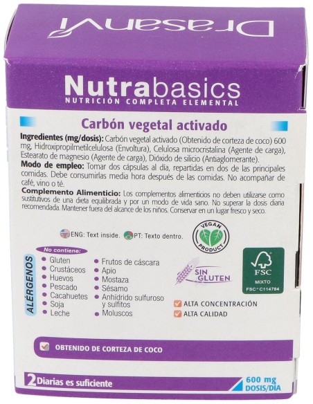 Nutrabasics Carbon Vegetal 60Cap.