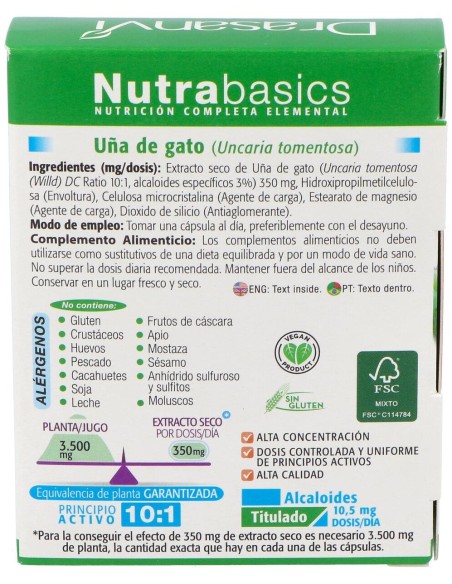 Nutrabasics Uña De Gato 30Caps.