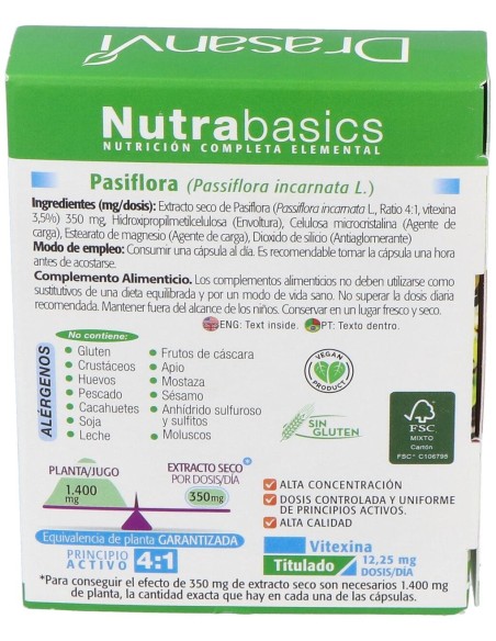 Nutrabasics Pasiflora 30Caps.