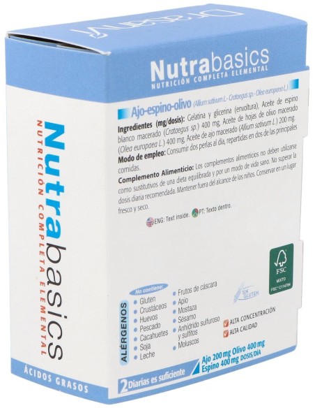 Nutrabasics Ajo-Espino-Olivo 60Perlas