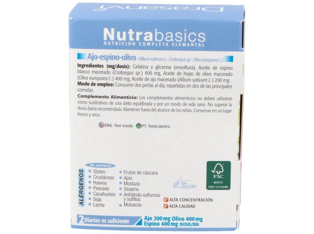 Nutrabasics Ajo-Espino-Olivo 60Perlas