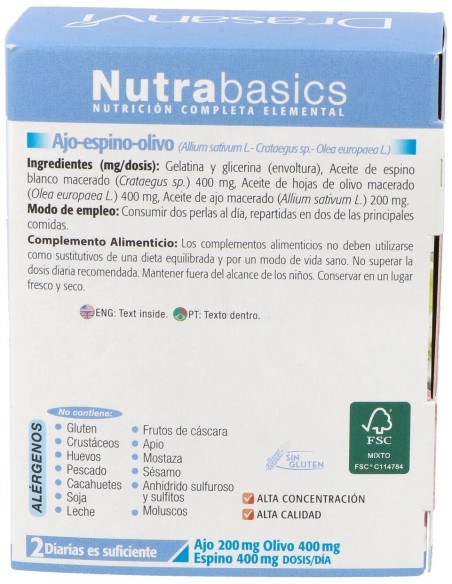 Nutrabasics Ajo-Espino-Olivo 60Perlas