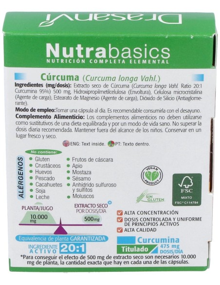 Drasanvi Curcuma Nutrabasicos 24 Capsulas