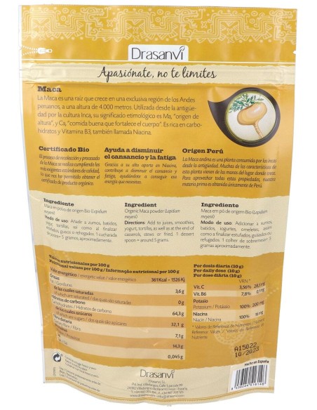 Maca Superalimentos Bio 225Gr Doypack