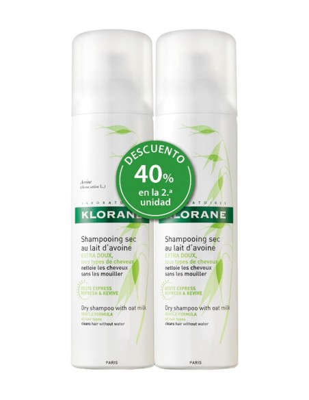 Klorane Champú Seco Leche De Avena Duplo 2 x 150 ml