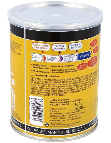 Drasanvi Collmar® Colágeno Marino + Magnesio + Cúrcuma Sabor Limón 300G