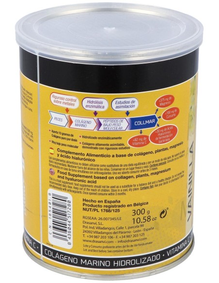 Drasanvi Collmar® Colágeno Marino + Magnesio + Cúrcuma Sabor Vainilla 300G