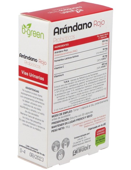 Arandano Rojo + Probioticos 30Cap.