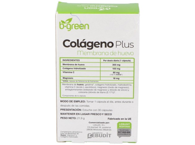 B-Green Colágeno Plus 30Cáps
