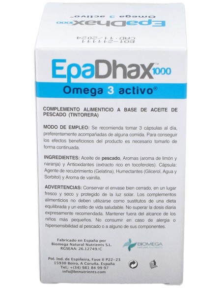 Epadhax Omega 1000 Mg, 90 Cápsulas