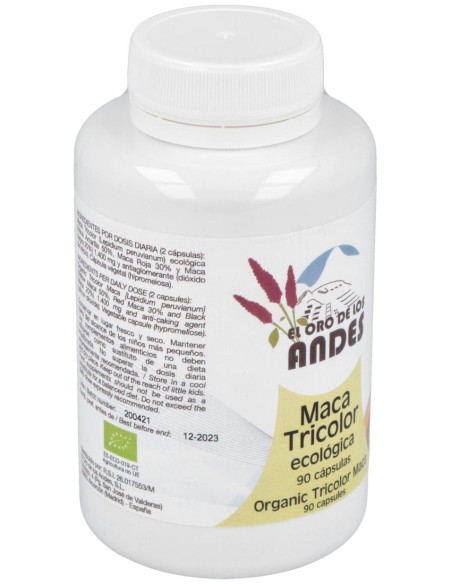 El Oro De Los Andes Maca Tricolor 700 Mg 90 Caps Bio