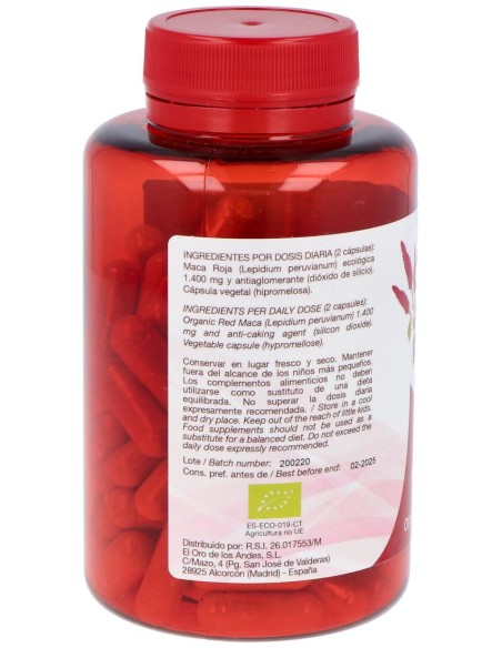 El Oro De Los Andes Maca Roja 700 Mg 90 Cápsulas