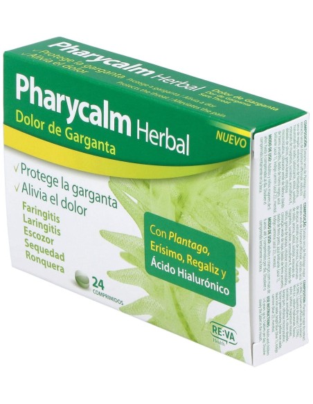 Pharycalm Herbal Plantaga Erysimum Regaliz 24 Comprimidos