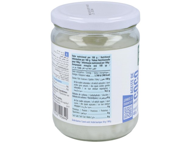 Aceite Virgen De Coco 1ª Presion Frio 400Gr. Bio