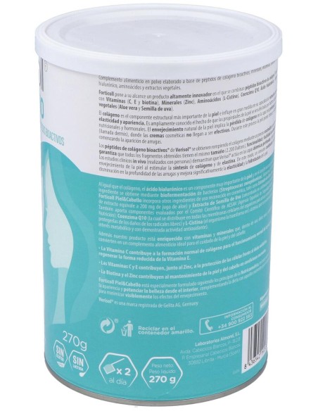Colageno Bioactivo Piel Y Cabello 270Gr. Forticoll