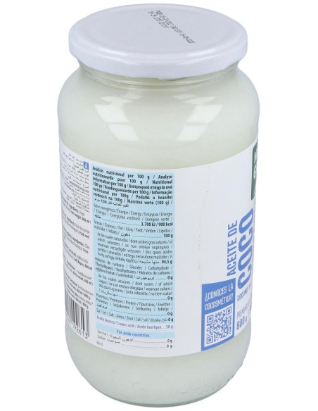 Aceite Virgen De Coco 1ª Presion Frio 800Gr. Bio