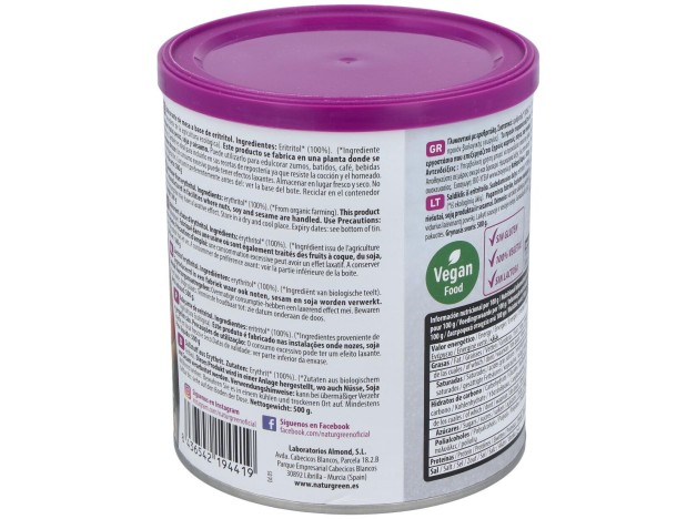 Eritritol Endulzante 500Gr. Bio