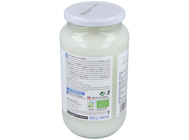 Aceite Virgen De Coco 1ª Presion Frio 800Gr. Bio