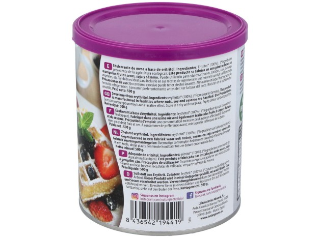 Eritritol Endulzante 500Gr. Bio