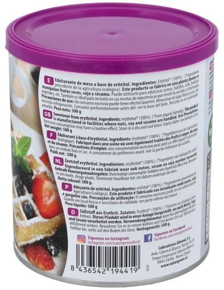 Eritritol Endulzante 500Gr. Bio