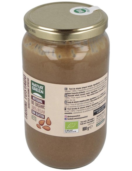 Naturgreen Tahín Ecológico De Sésamo Tostado 800 G
