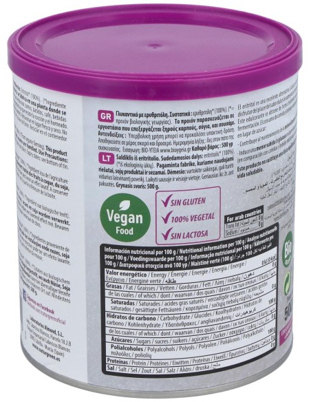 Eritritol Endulzante 500Gr. Bio
