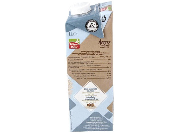 Bebida Vegetal De Arroz Con Avellanas 1Lt 6Uds.