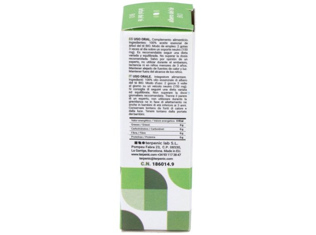 Arbol Del Te Aceite Esencial Alimentario 10Ml. Bio