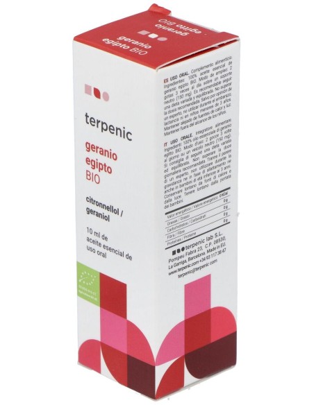 Geranio Aceite Esencial Alimentario Bio 10Ml.