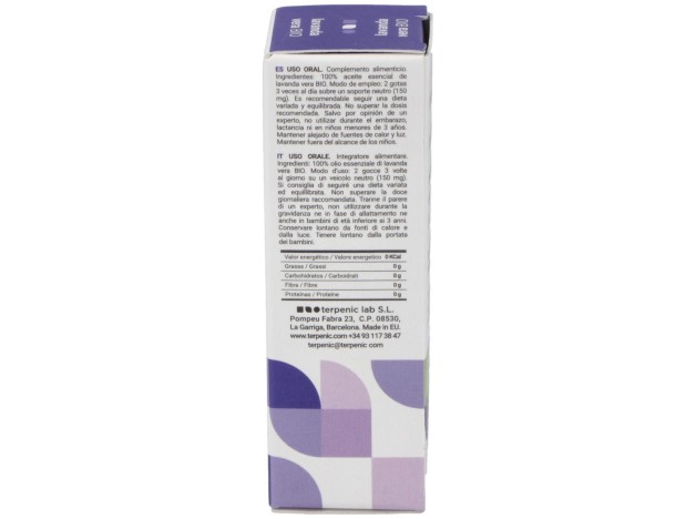 Lavanda Aceite Esencial Alimentario Bio 10Ml.