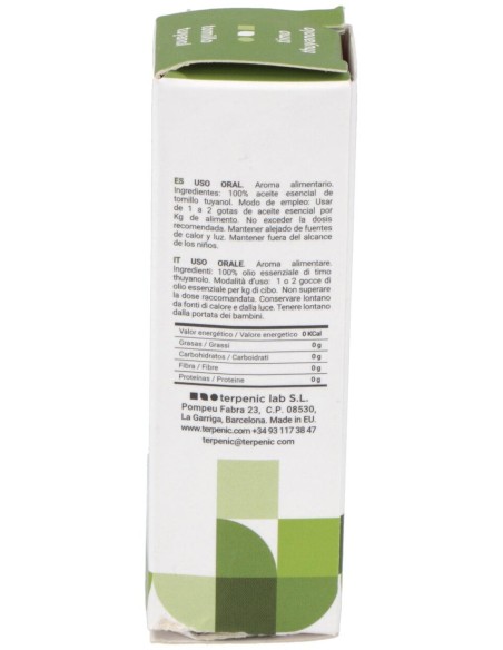 Tomillo Tuyanol Aceite Esencial Alimentario 5Ml.