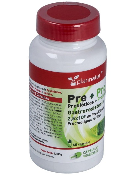 Prebioticos + Probioticos 60Cap.