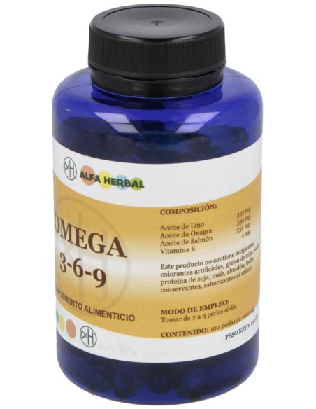 Omega 3-6-9 Aceite De Salmon-Onagra-Lino 100Perlas