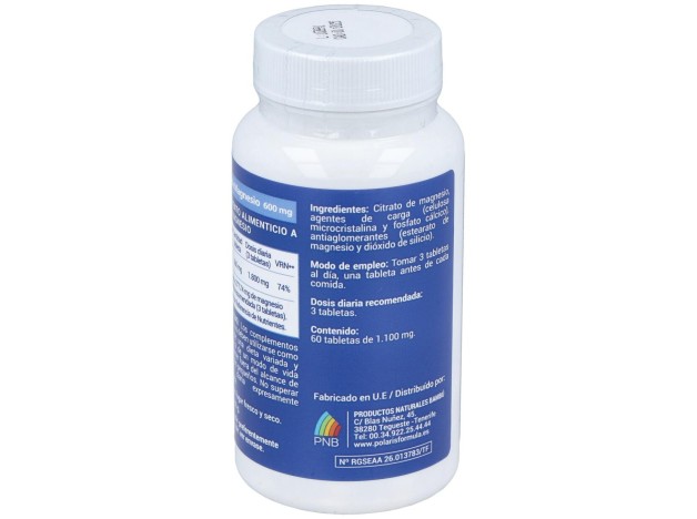 Polaris Citrato Magnesio 600Mg 60Tabs